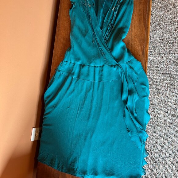 Vintage 1920s style drop waist dress - Teal - Relaxed fit S/M - 28-32" waist - Picture 8 of 10